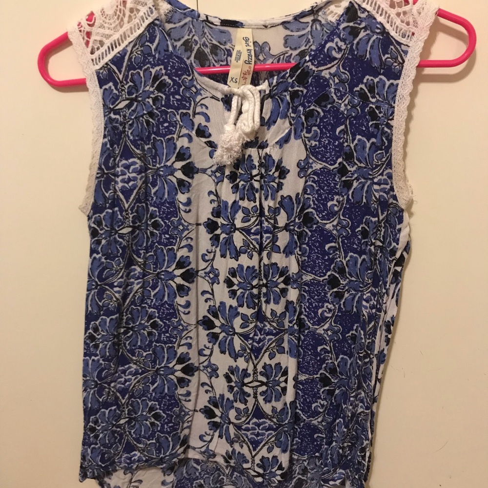 Girl Krazy Blue Lace Tank